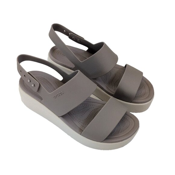 Crocs Brooklyn Platform Sandals Beige/Tan Women's Size 9 Comfort Cushioned - Picture 1 of 7